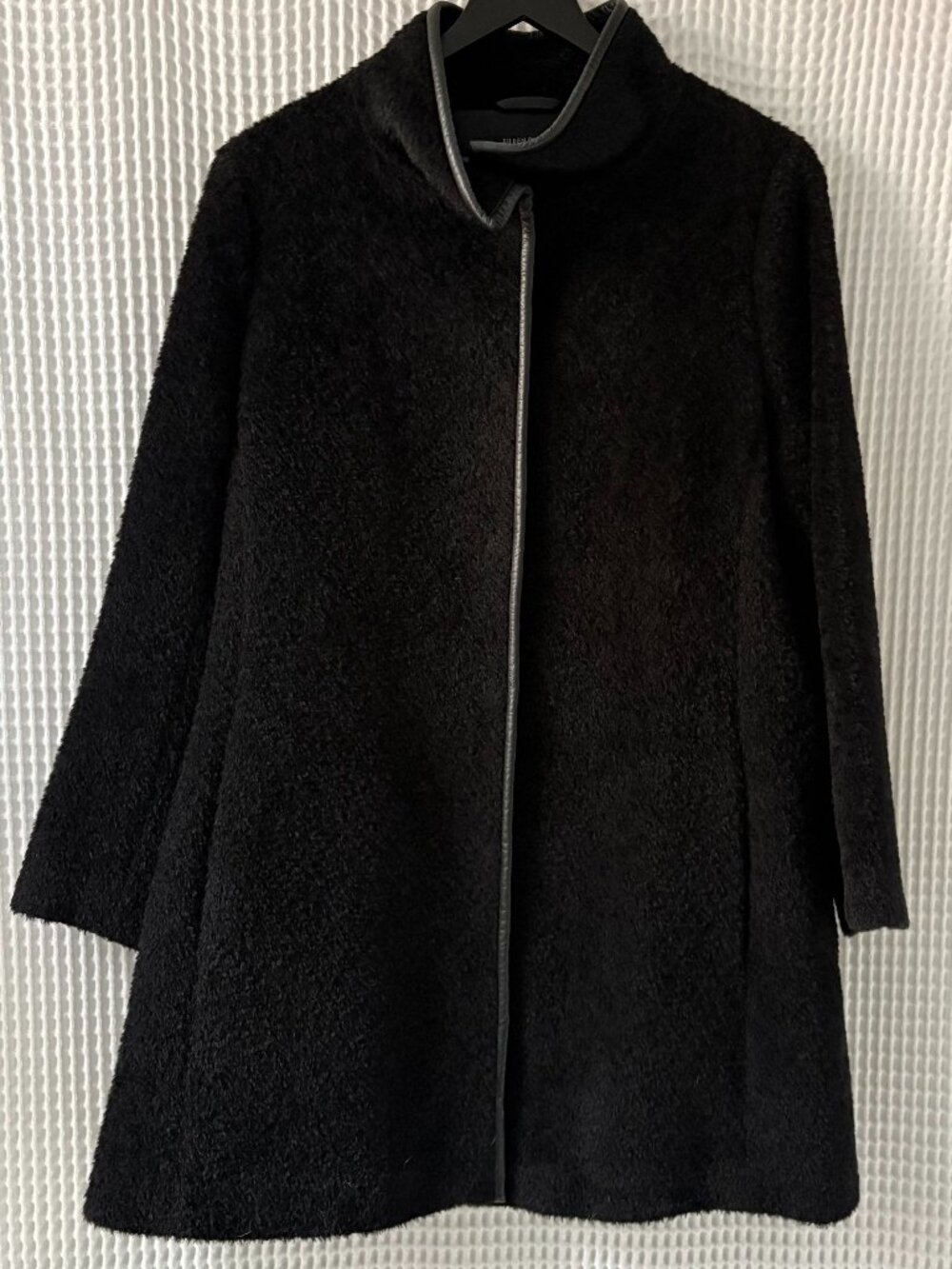 Eileen Fisher suri alpaca wool lambskin lagenlook Cocoon coat women's medium